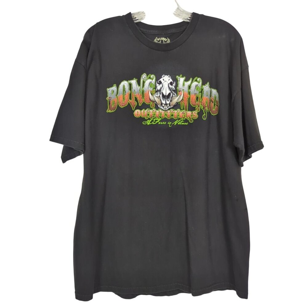 Bonehead‎ Outfitters X-Large Black Hog Hunter T-Shirt Graphic Bacon To The Bone